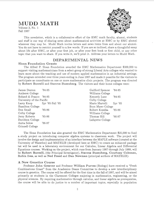 Mudd Math 1987, Volume 3