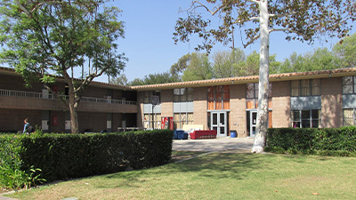 Exterior of North Residence Hall. 