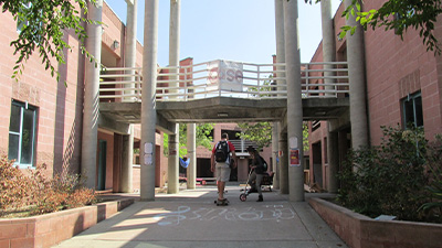 Case Residence hall entrance. 