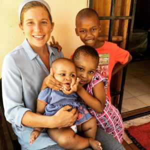 Rachel with some of her homestay family.