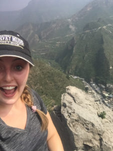 Maddie Gaumer up a mountain in China.