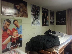 This is where the magic happens, and my magic I mean the few and far between hours (but I really mean minutes) of sleep. My bed and my posters! Paramore, Taylor Swift, The Dark Knight Rises (Bane), and Kings hockey are what I'm all about in short!